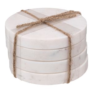 Set x 4 posavasos Mármol Blanco 10cm Casa del Mediterráneo