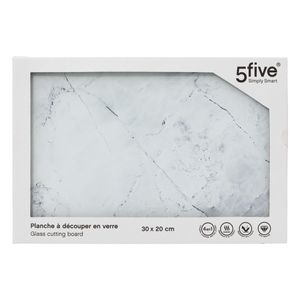 Tabla cristal efecto mármol Blanco 30cm Casa del Mediterráneo