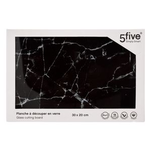 Tabla cristal efecto mármol Negro 30cm Casa del Mediterráneo