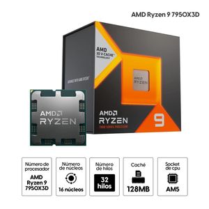 Procesador AMD Ryzen 9 7950X3D 16 cores, 5.7Ghz, AM5