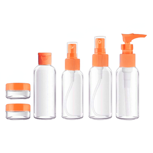 Set de 6 Frascos Pulverizador Contenedor de Aseo para Viaje Naranja