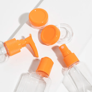 Set de 6 Frascos Pulverizador Contenedor de Aseo para Viaje Naranja