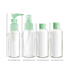 Set de 4 Frascos Pulverizador Contenedor de Aseo para Viaje Verde