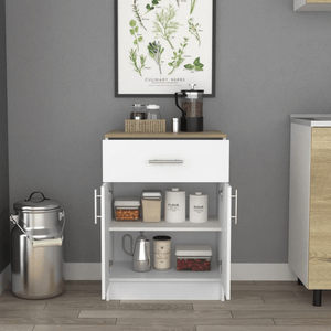 Alacena de Cocina Margot color Blanco/Duna 1 cajón 2 puertas TU MESITA
