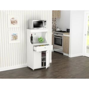 Mueble para Microondas Clásico Namibia color Blanco 2 puertas 1 cajón TU MESITA