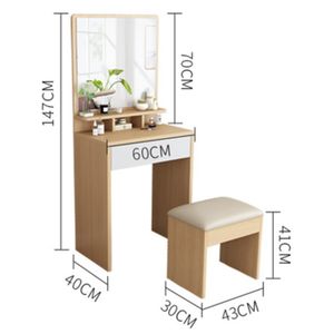 Tocador con Banqueta Moderno Isidro 60cm R&R MUEBLES