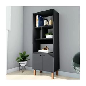 Librero Clásico Francis color Negro 2 puertas TU MESITA