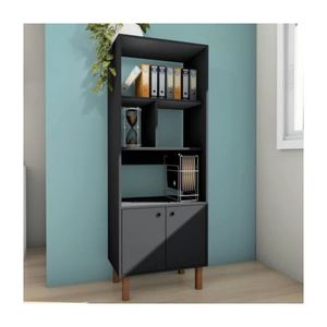 Librero Clásico Francis color Negro 2 puertas TU MESITA