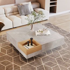 Mesa de Centro Cuadrada Angelus color Gris/Duna TU MESITA