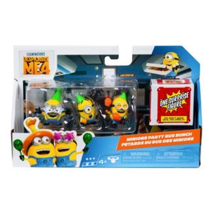 Figuras Pack X4 Minions 5Cm Party Bus Bunch
