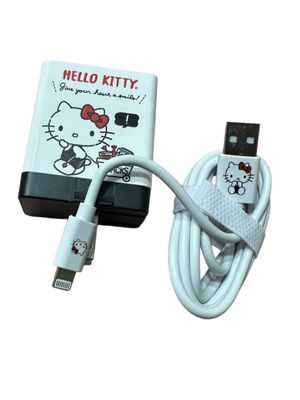 Cargador de Pared 42A Para iPhone 3USB Hello Kitty