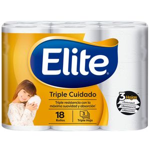 Papel Higiénico ELITE Triple Cuidado Paquete 18un