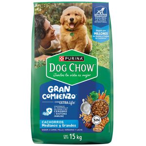 Comida para Perros DOG CHOW Gran Comienzo Cachorros Medianos y Grandes Bolsa 15 Kg