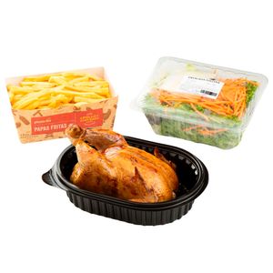 Pollo Rostizado + Papas + Ensalada
