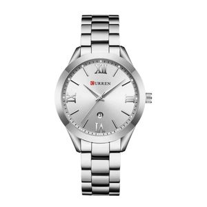 Reloj Análogo Curren Original KREb6319 para Mujer Acero Color Plateado