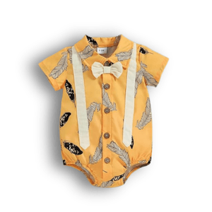 Enterizo Para Bebe Amababa Color Amarillo Talla 03 Meses