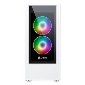 Gabinete Antryx RX-460 white, incluye 2 ventiladores ARGB, panel lateral de vidrio templado, sin fuente