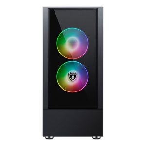 Gabinete Antryx RX-460 Mesh Black USB 3.0, incluye 2 ventiladores ARGB, panel lateral de vidrio templado, sin fuente