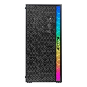 Gabinete Antryx Xtreme NC-253 Black, incluye una barra lateral ARGB, panel lateral de vidrio templado, con fuente B500w