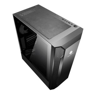 Gabinete Antryx RX-430U Black USB 3.0, incluye 1 ventiladores ARGB, barra de luz ARGB, panel lateral de vidrio templado, sin fuente