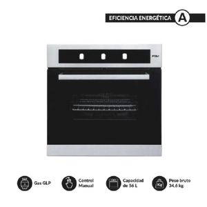 Horno Empotrable a Gas Glp FDV Neo Acero 56L Negro