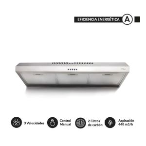 Campana Empotrable FDV Class 90 Acero Inoxidable Gris