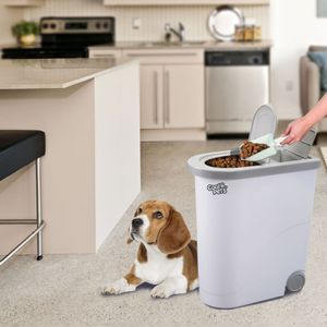 Dispensador para Comida de Mascotas PVC Gris