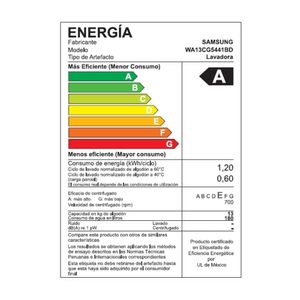 Lavadora Samsung WA13CG5441BDPE EcoBubble Carga Superior Gris 13 Kg