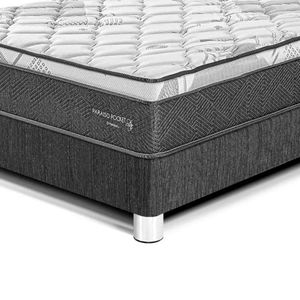 Dormitorio Pocket Star 2 Plazas Cabecera Loft + 2 Almohadas + 1 Protector Charcoal