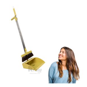 Escoba Multifuncional para el Hogar de Amarillo Y+Stickers