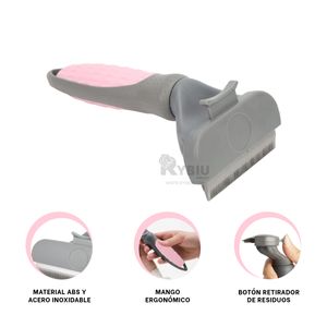 Cepillo para Pelo Pet en Color Rosado Y+Stickers