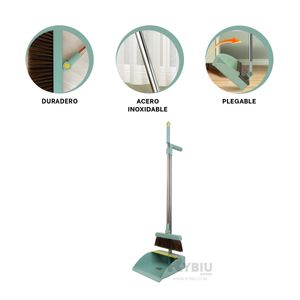 Escoba para el Hogar Resistente de Verde Y+Papel de Regalo