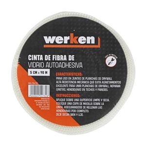 Cinta malla fibra de vidrio 2" rollo 90m Werken