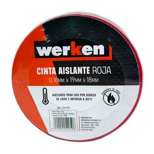Cinta aislante 3/4 x 18 metros Roja Werken