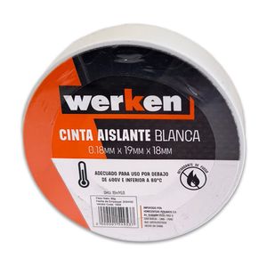 Cinta aislante 3/4 x 18 metros Blanca Werken