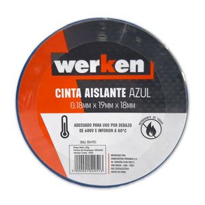 Cinta aislante 3/4 x 18 metros Azul Werken