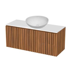 COMBO Orange: Ovalin Circular Asti para Sobreponer 41cm Blanco + Vanitorio Paris 120cm