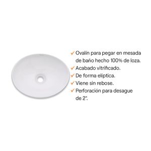 COMBO Orange: Ovalin Circular Asti para Sobreponer 41cm Blanco + Vanitorio Paris 120cm