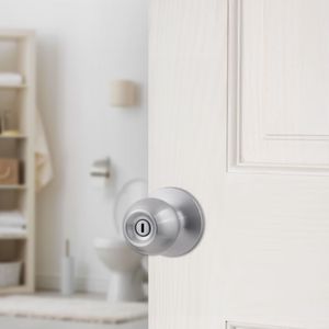 Chapa Pomo de Baño Bala Bronce/Acero Plata Kwikset