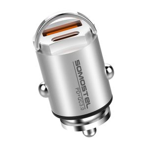 Cargador de Auto Somostel SMS-A40 PD Tipo C & Quick Charge 3.0 30W