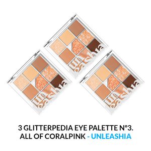 Glitterpedia Eye Palette Unleashia Nº3 All Of Coralpink 3 Unidades