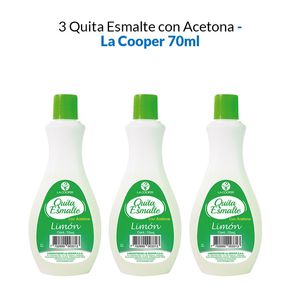 Quita Esmalte con Acetona Limón La Cooper 70ml 3 Unidades