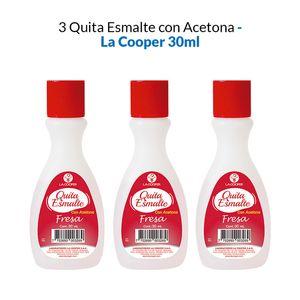 Quita Esmalte con Acetona Fresa La Cooper 70ml 3 Unidades