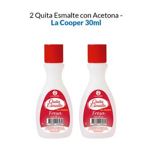 Quita Esmalte con Acetona Fresa La Cooper 30ml 2 Unidades