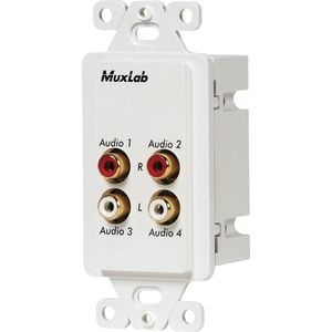 Placa de Pared Balun de Audio Cuádruple Muxlab Us