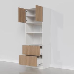 Mueble para Microondas Milton color Blanco/Duna 2 puertas 2 cajones TU MESITA