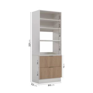 Mueble para Microondas Milton color Blanco/Duna 2 puertas 2 cajones TU MESITA