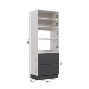 Mueble para Microondas Milton color Blanco/Negro 2 puertas 2 cajones TU MESITA
