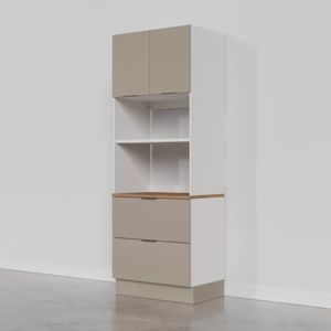 Mueble para Microondas Milton color Blanco/Gris 2 puertas 2 cajones TU MESITA