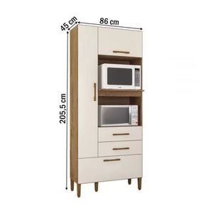 Mueble para Microondas Kansas color Blanco/Marrón 3 puertas 2 cajones TU MESITA